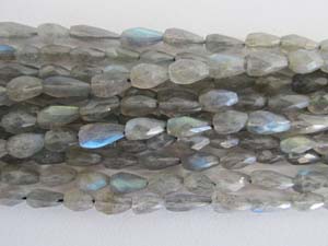 Labradorite Faceted Drops Beads 